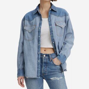 NWT LEVIS denim Plus Denim Dylan Western Shirt NEW
